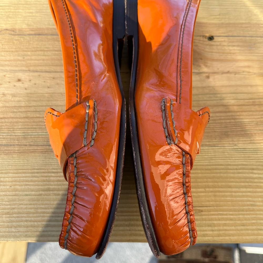 Cole Haan Orange Patent Leather Loafers - Picture 4 of 6